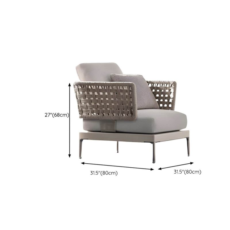 "Dimension of Metal Patio Sofa Water Resistant and UV Resistant Outdoor Patio Sofa - 1-Seater Sofa"