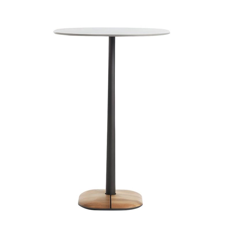 "Modern Sintered Stone Top Bar Table Set 1/3 Pieces Round Counter Table Set for Outdoor - Table Zero White"