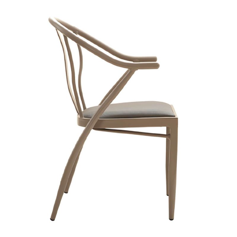 "Contemporary Oval Shape Dining Table Set with Shelf for Courtyard - Table & Chair(s) 2 Khaki"