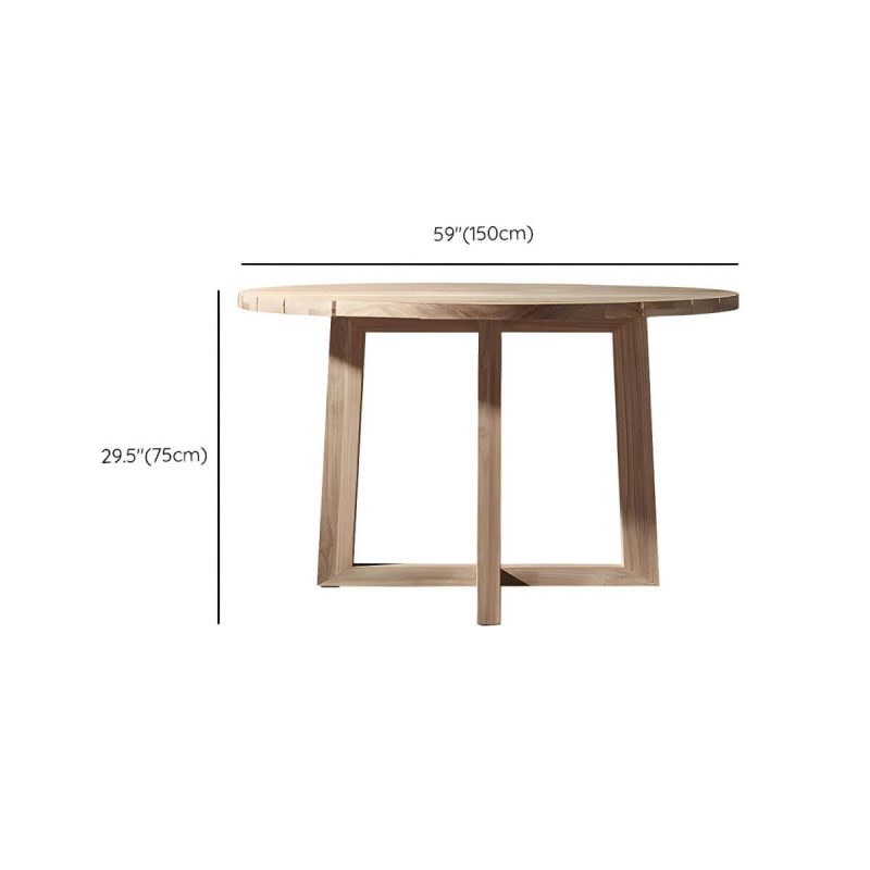 "Dimension of Elegant Teak Wood Weatherproof Patio Dining Set with Modern Design - Table 59.1"L x 59.1"W x 29.5"H"
