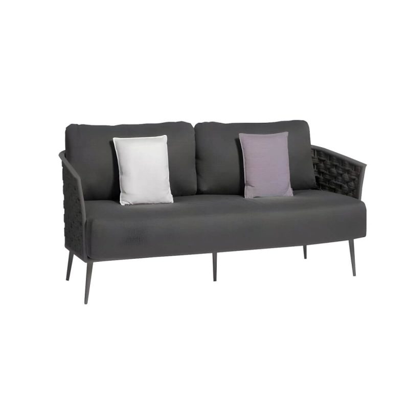 "Modern Metal Frame Outdoor Sofa UV Resistant Patio Sofa with Cushion - 1-Seater Sofa"