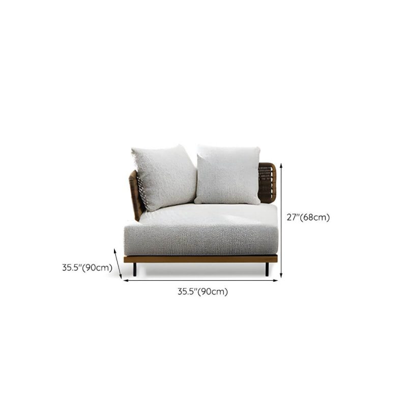 "Dimension of Modern Wicker Outdoor Loveseat Water Resistant Outdoor Patio Sofa - Corner Sectional Round Ash"