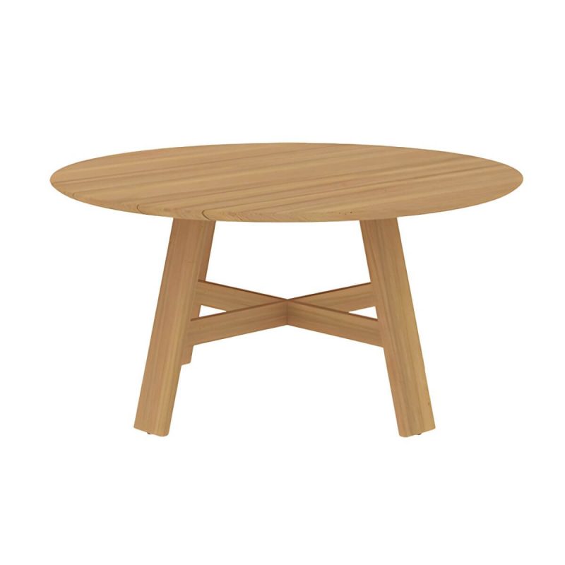 "Solid Wood Top Patio Table Contemporary Style Water Resistant Dining Table - 59.1"L x 59.1"W x 29.5"H Table Only"