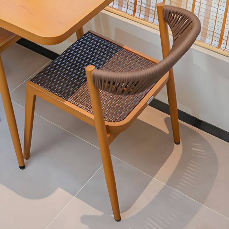 "Modern Style Dining Set Square Metal 1/3 Pcs Dining Table Set - Table & Chair(s) 23.6"L x 23.6"W x 29.5"H 2 White-Brown"