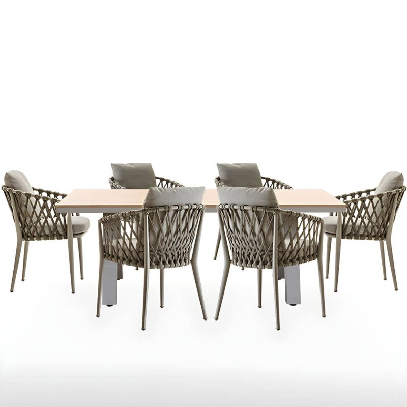 "Antique Finish Dining Chair Metallic Tropical Style with Cushions - 2 Piece Set"