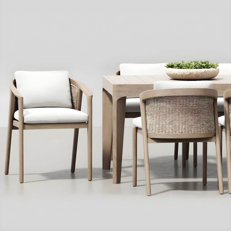 "Contemporary Teak Wood Dining Table Outdoor Rectangle Patio Table - Table Only 47.2"L x 47.2"W x 29.5"H Round"