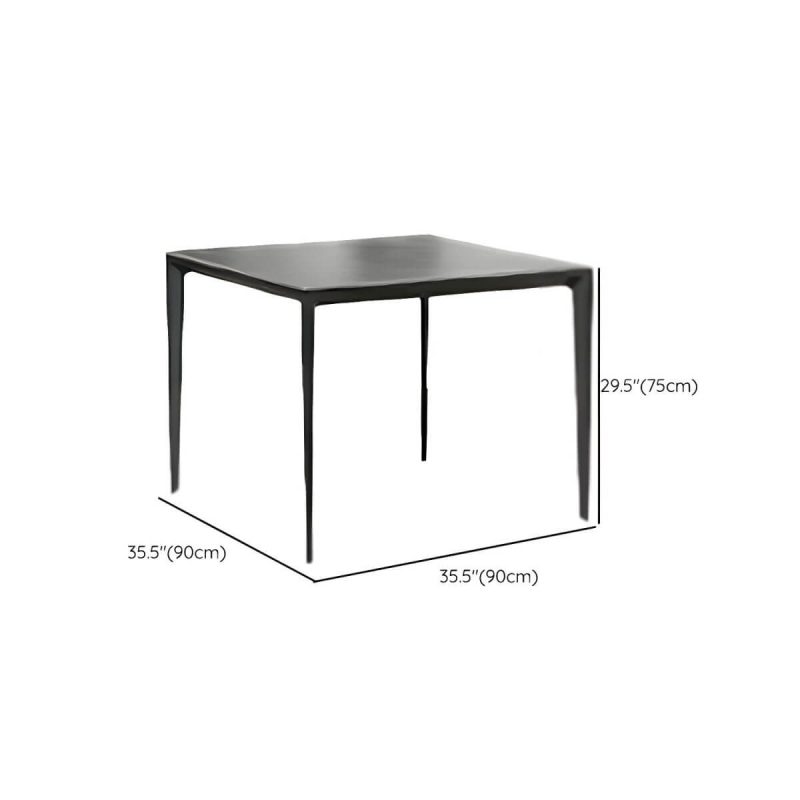 "Dimension of Contemporary Dining Table Set with Woven Chairs for Courtyard - Table & Chair(s) 90 x 90 x 75 cm 4"