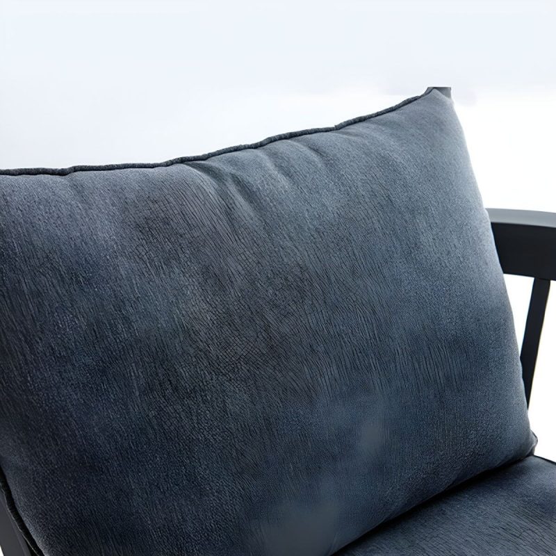 "Gray Modern Aluminum Sofa with Cushions Water Resistant for Outdoor - 1-Seater Sofa"
