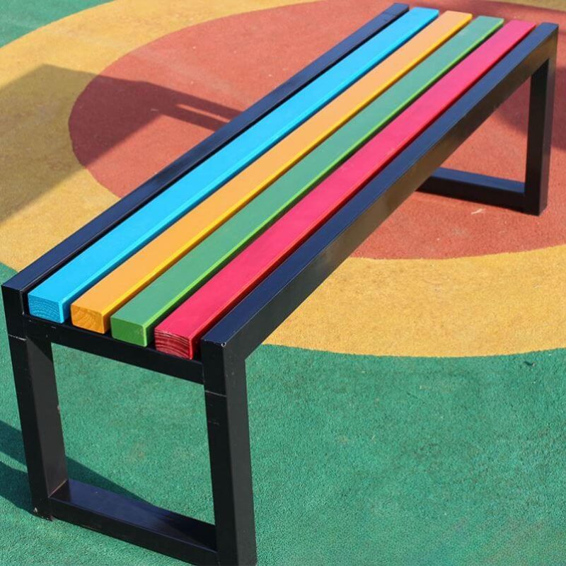 "Contemporary Multicolor Lumber Patio Bench, White, 47"L x 16"W x 18"H"