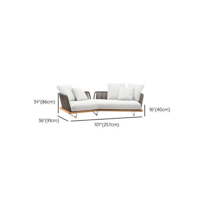 "Dimension of Scandinavian Patio Sofa Wood Fade Resistant Outdoor Patio Sofa - Sofa Ash 101"L x 35"W x 33"H"