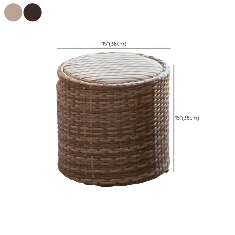 "Dimension of Round Shape Dining Room Chair and Table Set with 2 Woven Chairs - Table & Chair(s) 2 Brown"