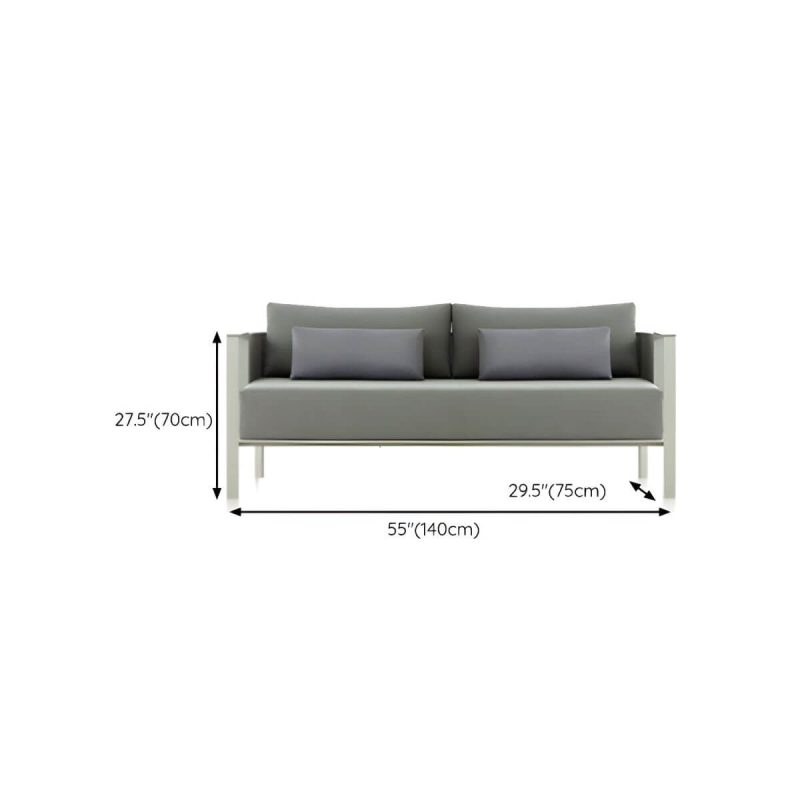 "Dimension of Metal Water Resistant and UV Resistant 1 Piece Patio Sofa with Cushions - 55"L x 29.5"W x 28"H Loveseat"