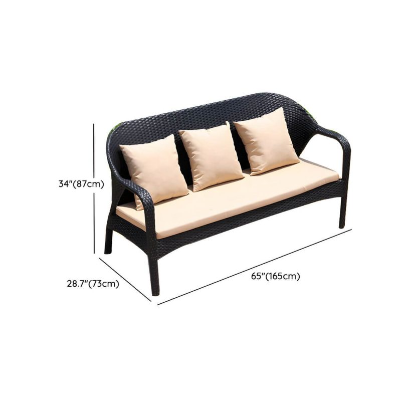 "Dimension of Rattan Patio Sofa Modern Style Minimalist Villa Outdoor Patio Sofa - 65"L x 29"W x 34"H"