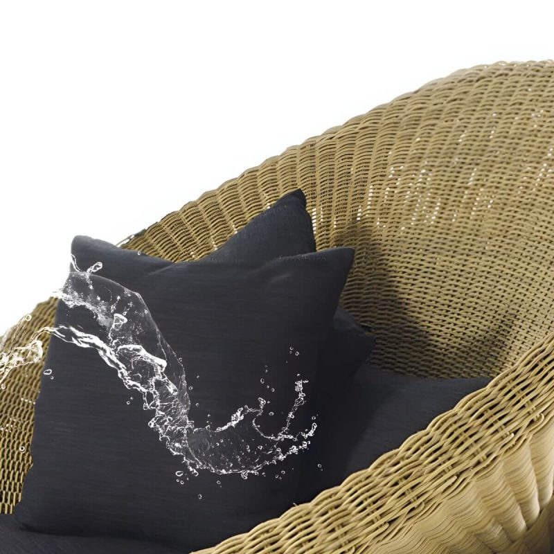 "Tropical Rattan and Metal Frame Outdoor Sofa Water Resistant Patio Sofa - 2-Seater Sofa"