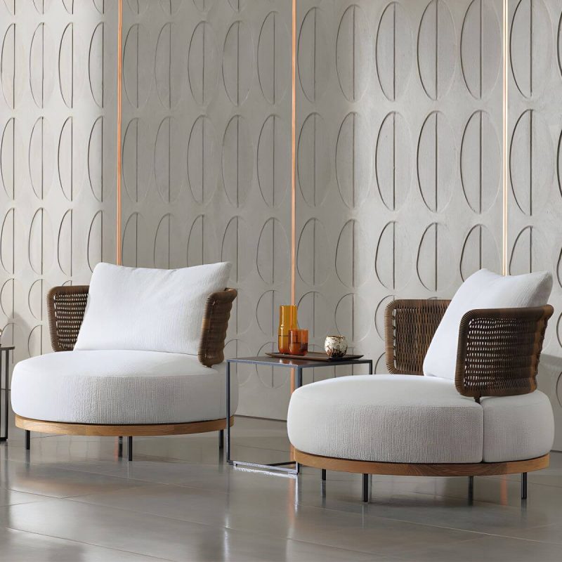"Modern Wicker/Rattan Sofa with Waterproof Gray Upholstery and Cushions - 36"L x 36"W x 27"H 1-Seater Sofa"