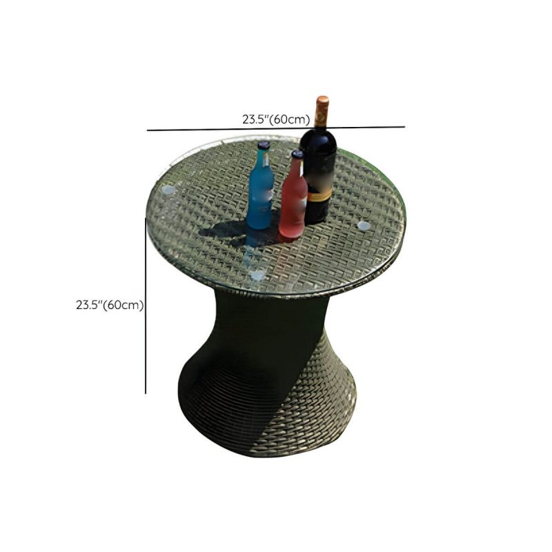 "Dimension of Round Shape Green Dining Table Set with 1/2 Chairs for Courtyard - Table & Chair(s) 1"