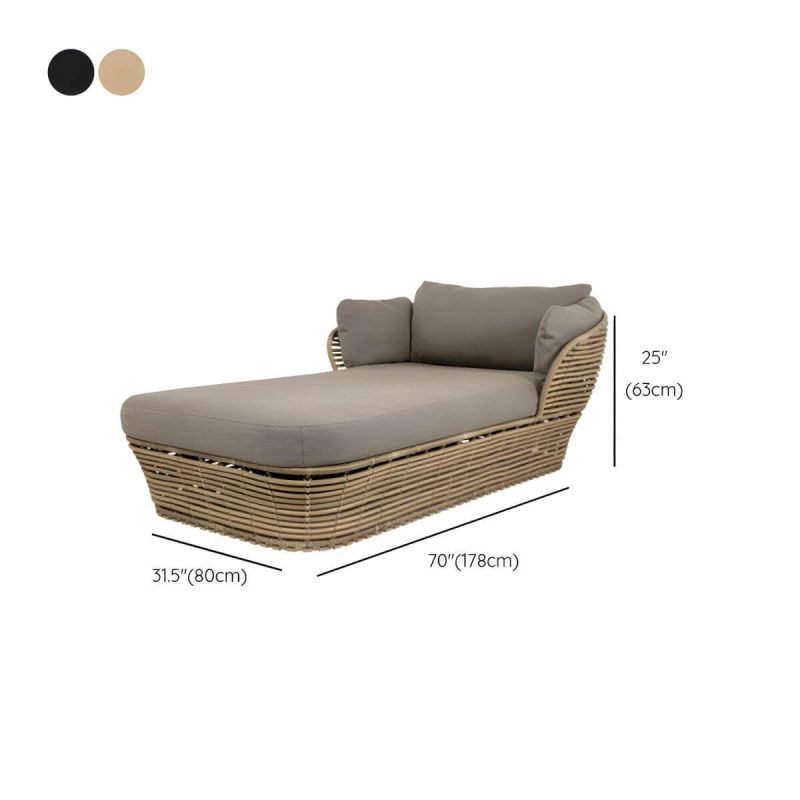 "Dimension of Modern & Contemporary Outdoor Loveseat Wicker/Rattan Fabric With Cushions - Khaki 31"L x 70"W x 25"H"