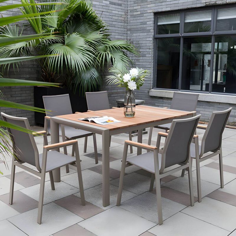 "Contemporary Brown Dining Room Set with Rectangular Table and Chairs Dining Set - 27.6"L x 27.6"W x 29.5"H Table & Chair(s) 4"