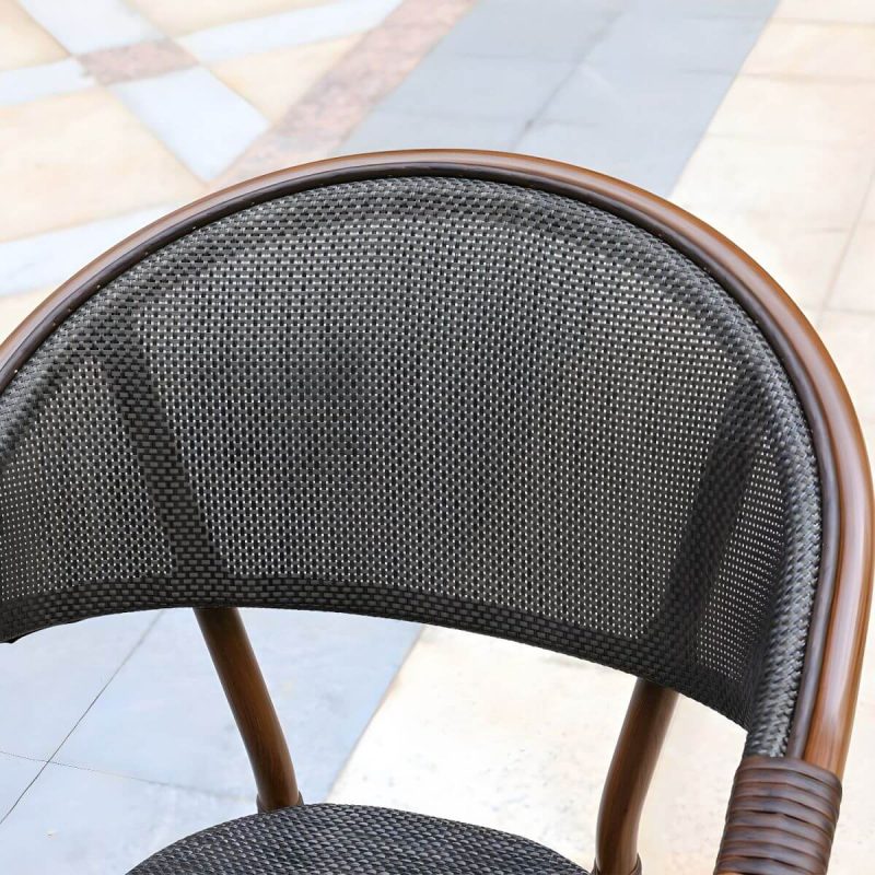 "Modern Style Steel Frame UV and Water Protective Outdoor Dining Chair - 20"L x 22"W x 34"H 2 Piece Set"