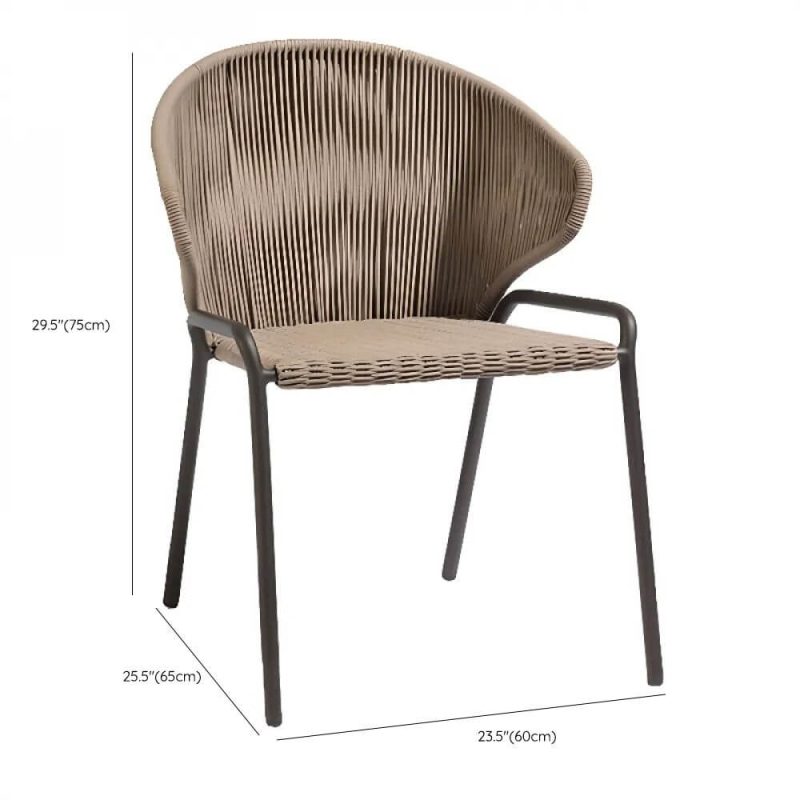 "Dimension of Simple Black Aluminum Metal UV-proof Patio Side Chair, 1 Chair, 24"L x 26"W x 30"H"