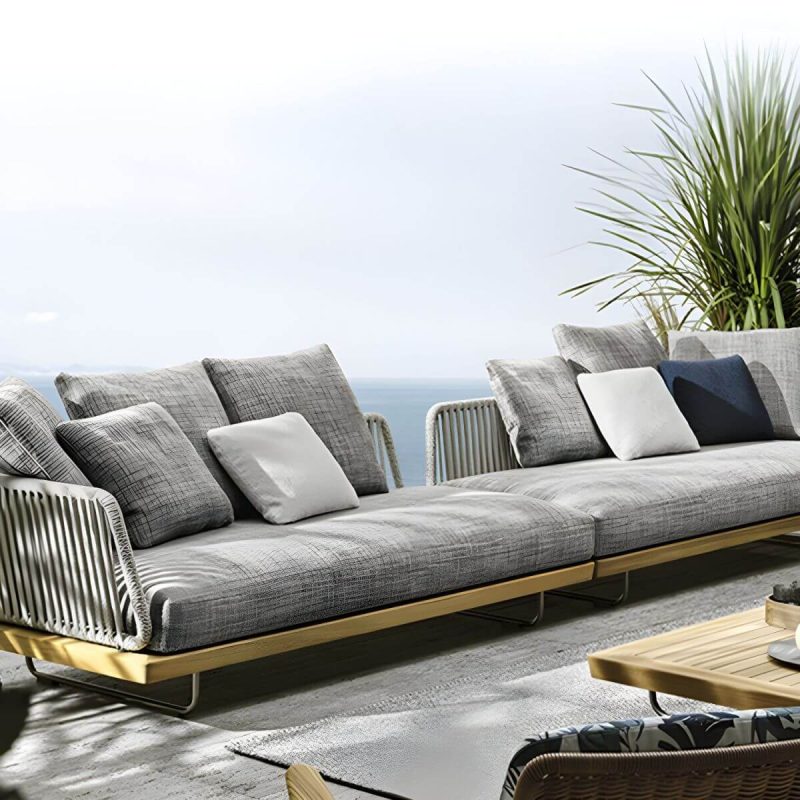 "Scandinavian Patio Sofa Wood Fade Resistant Outdoor Patio Sofa - Sofa Ash 32"L x 33"W x 32"H"