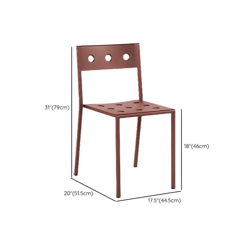 "Dimension of Industrial Metal Dining Side Chair Open Back Stacking Outdoor Chair - 1 Piece Armless"
