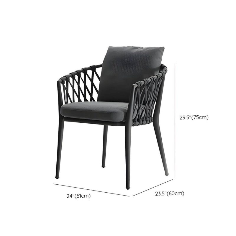"Dimension of Metal Matte Finish Patio Chair Assembled Tropical with Cushions - 24"L x 24"W x 30"H 2 Piece Set"