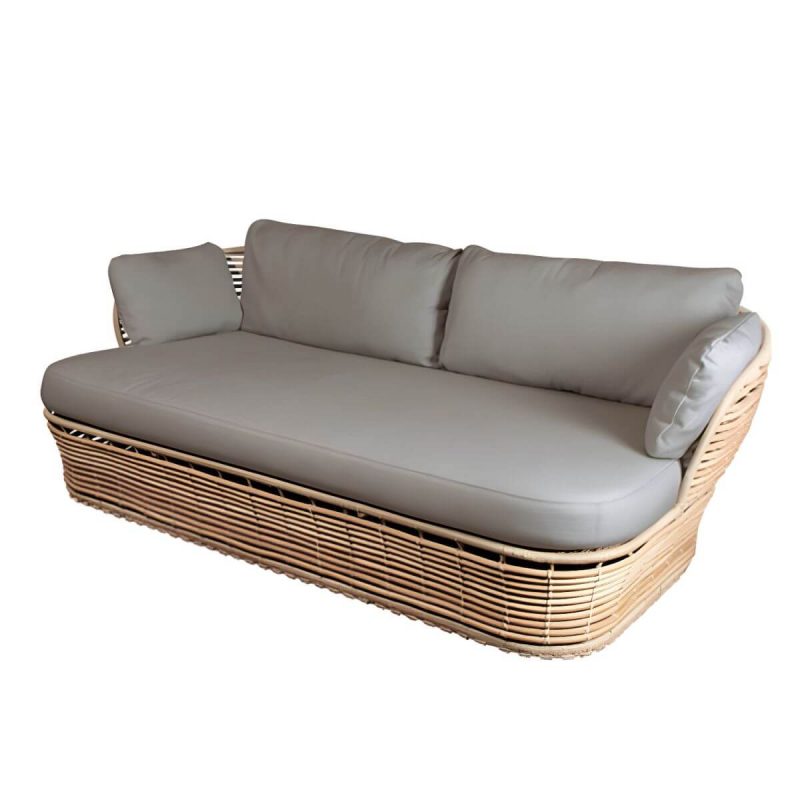 "Modern & Contemporary Outdoor Loveseat Wicker/Rattan Fabric With Cushions - Khaki 73"L x 31"W x 25"H"