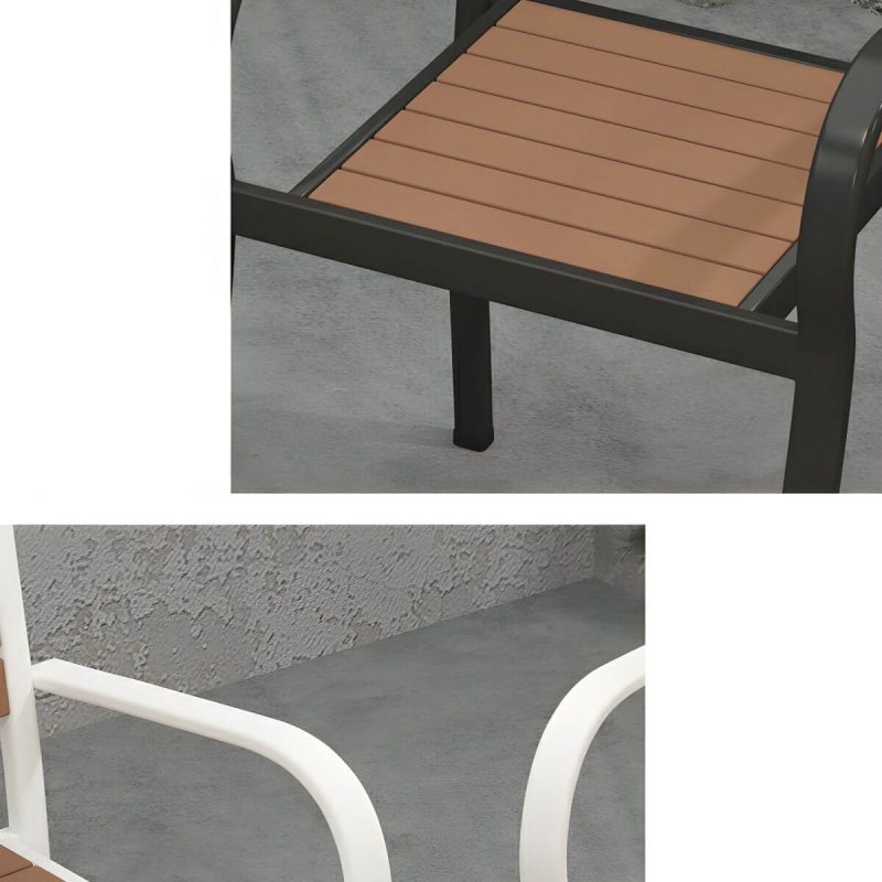 "Brown Wooden Patio Table Contemporary Style in Rectangular/Square Shape - Table Only 47.2"L x 23.6"W x 29.5"H Black"