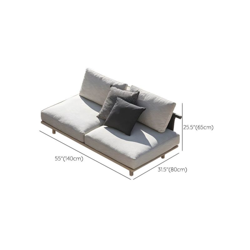 "Dimension of Scandinavian Wood Frame Outdoor Sofa UV Resistant Patio Sofa with Cushion - 2-Seater Sofa"