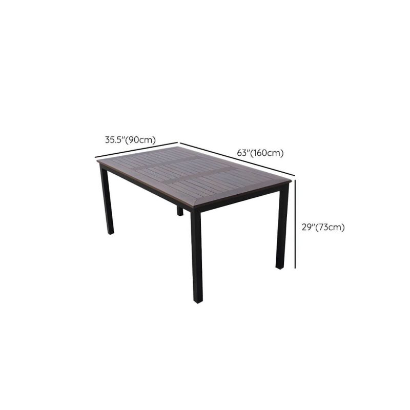 "Dimension of Contemporary Dining Table Set with Wooden Chair for Courtyard - Table & Chair(s) 63"L x 35.5"W x 28.3"H 6"