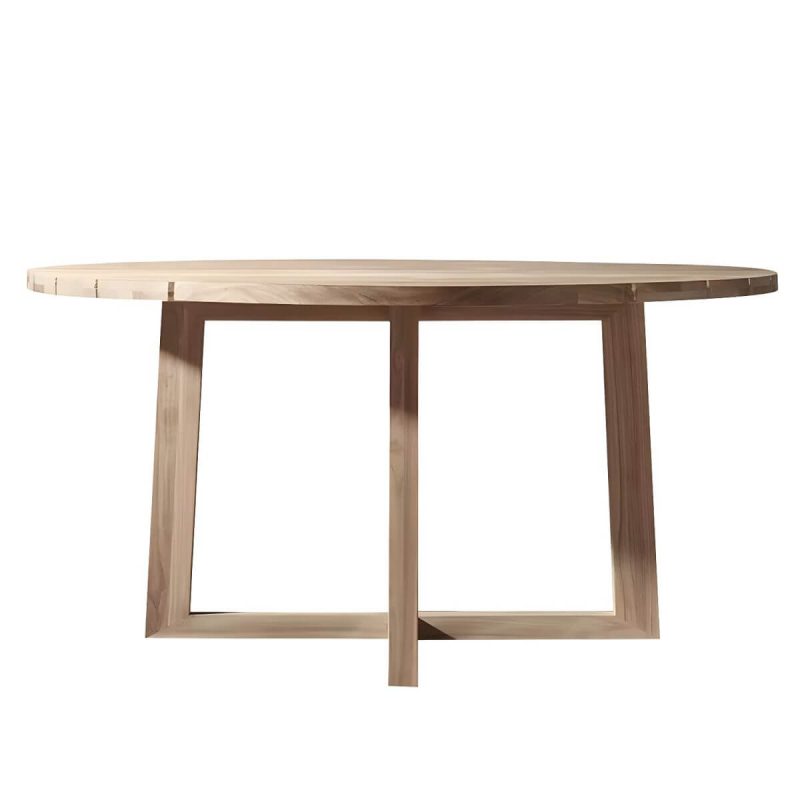 "Teak Wood Dining Table Mildew Resistant Solid Wood Patio Table - Table Only 59.1"L x 59.1"W x 29.5"H Distressed Wood"