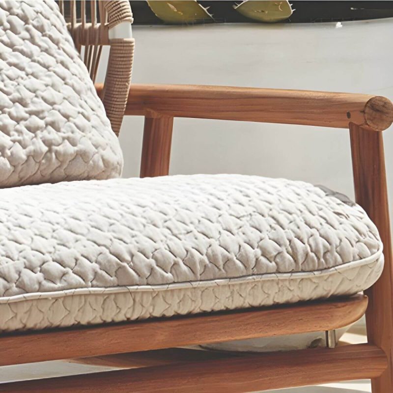 "Tropical Outdoor Patio Sofa Wood With Cushions Brown UV Resistant Patio Sofa - 67"L x 35"W x 31.5"H"