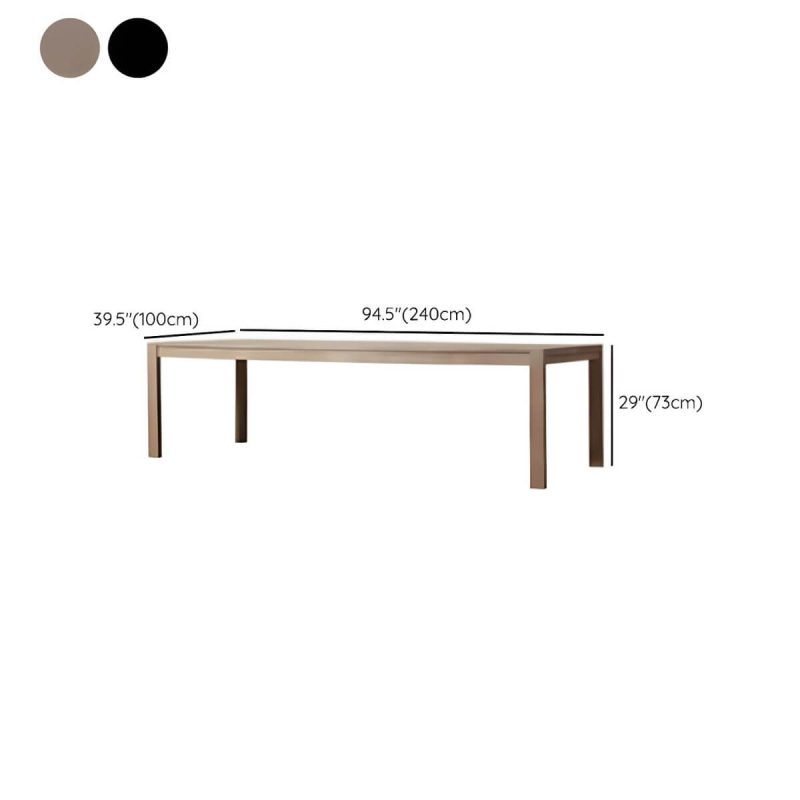 "Dimension of Water Resistant Patio Table Contemporary Style Outdoor Dining Table - Black 94.5"L x 39"W x 29"H Table Only"