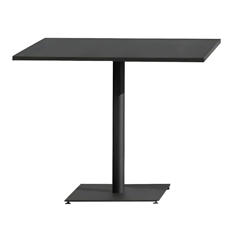 "Modern Style Waterproof Courtyard Table Aluminium Outdoor Table - Table Only 27.6"L x 27.6"W x 29.1"H Black Square"