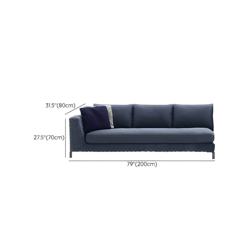 "Dimension of Contemporary Water Resistant Symmetrical Patio Sofa with Cushions for Outdoor - 2-Seater Corner Sofa"