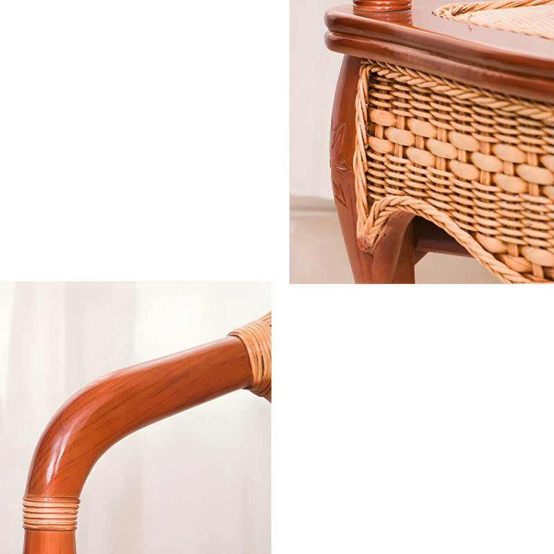 "23" x 21" x 33" Traditional Rattan Patio Dining Side Chair in Brown - 4 Piece Set"