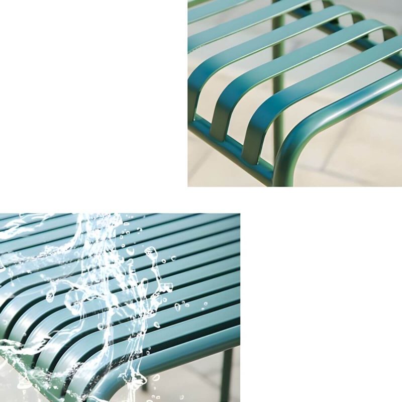 "Green Modern Metal Dining Table for Outdoor Patio with No Distressing - Table Only 55.1"L x 27.6"W x 29.5"H"