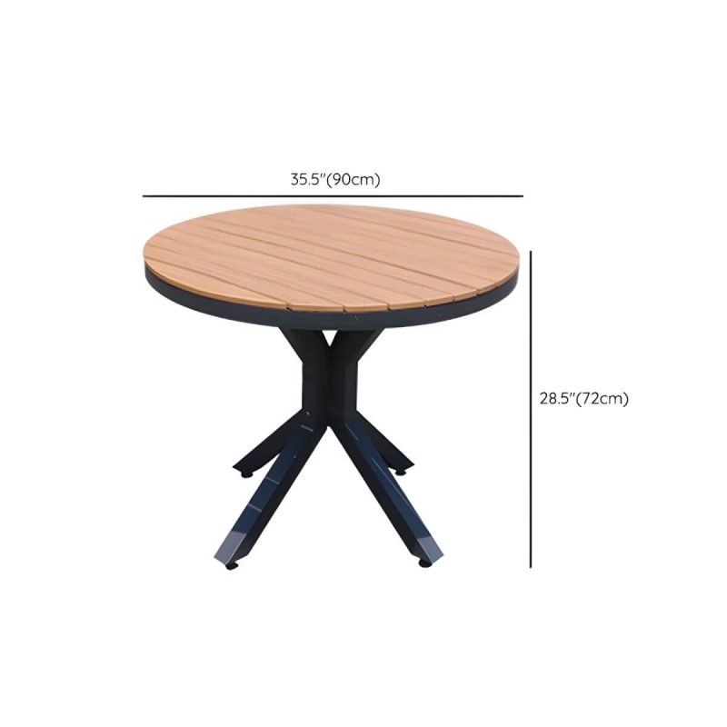 "Dimension of Contemporary Aluminum Frame Patio Table Water and UV Resistant Patio Table - 35.4"L x 35.4"W x 28.3"H Round Table Only"