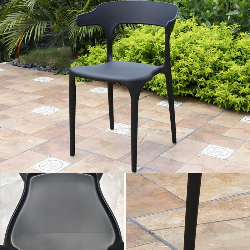 "Stacking Dining Armchair Contemporary Plastic Patio Arm Chair - 16"L x 17"W x 33"H 6 Piece Set"