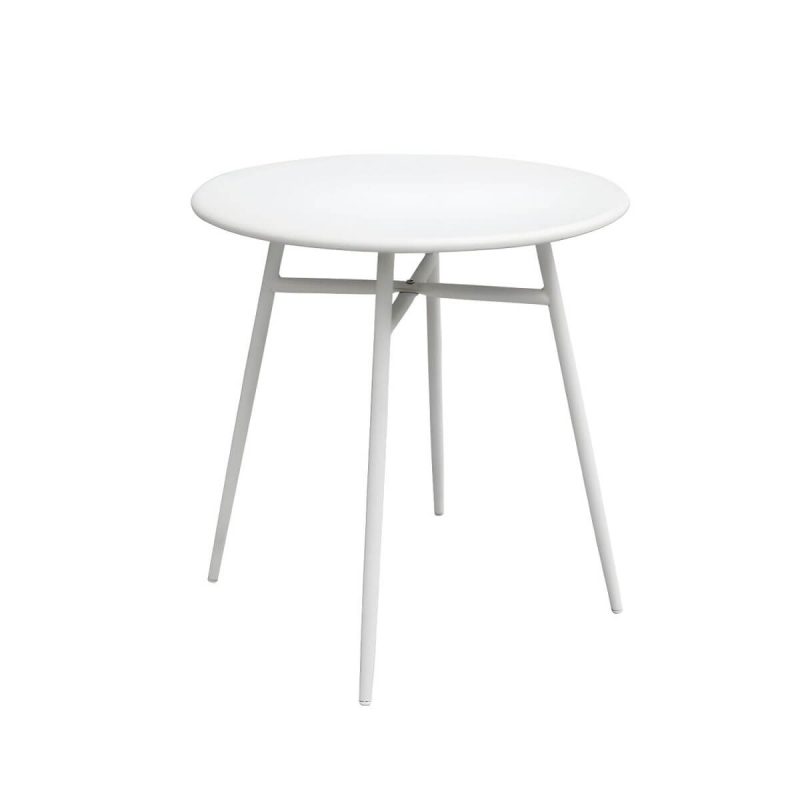 "Contemporary Metal Dining Table Set with White Top for Courtyard - Table & Chair(s) 28"L x 28"W x 28"H 2"
