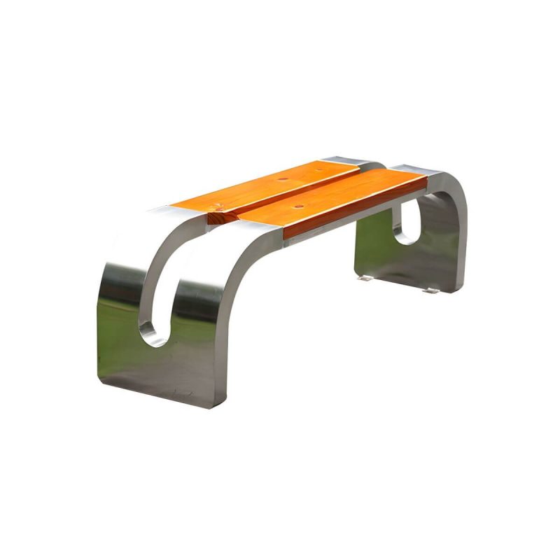 "Metal 15.75'' Picnic Bench Stainless Steel Cushions Not Included - Coffee 59"L x 16"W x 18"H"