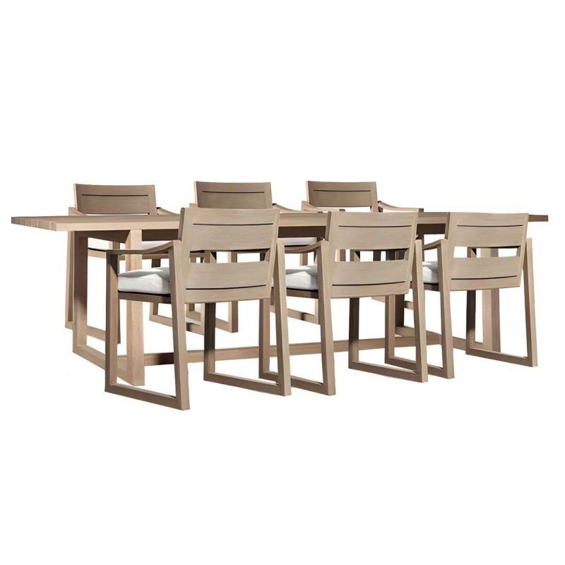 "Brown Patio Dining Table Set 1/5/7 Pcs Wood Patio Dining Table and Chairs - Table & Chair(s) 94.5"L x 39.4"W x 29.5"H 6 Brown"