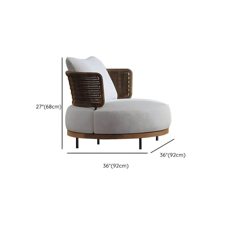 "Dimension of Modern Wicker/Rattan Sofa with Waterproof Gray Upholstery and Cushions - 36"L x 36"W x 27"H 1-Seater Sofa"