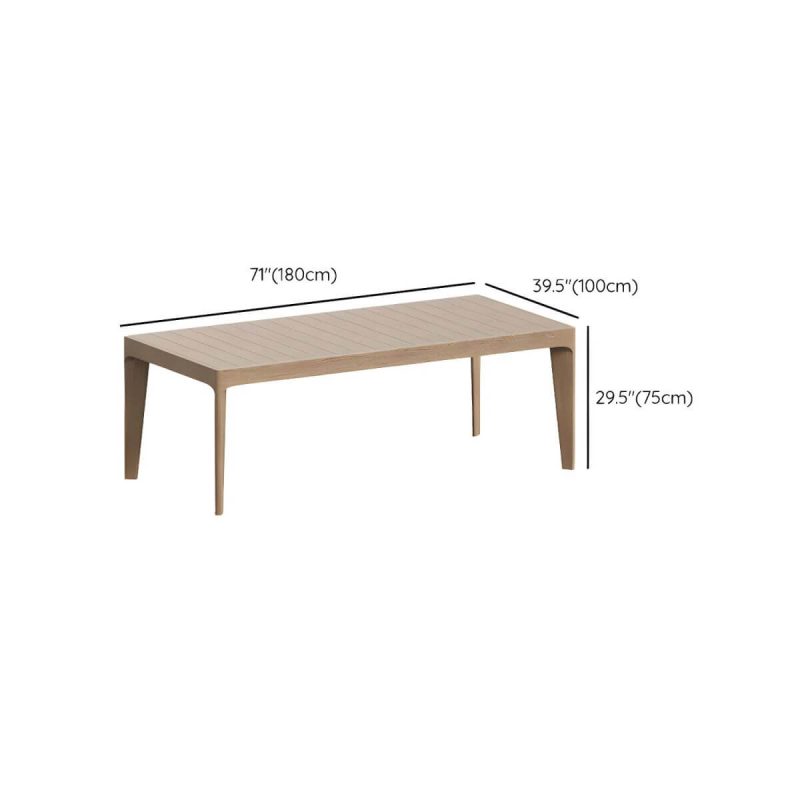 "Dimension of Brown Patio Dining Table Set 1/5/7 Pcs Wood Frame Patio Dining Table and Chairs - Table 70.9"L x 39.4"W x 29.5"H Zero Brown"