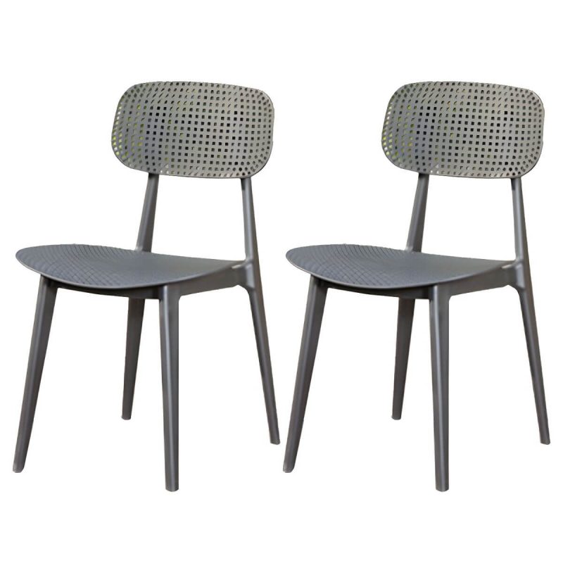 "Stacking Dining Armchair Contemporary Plastic Patio Arm Chair - 15"L x 20"W x 31"H 2 Piece Set"