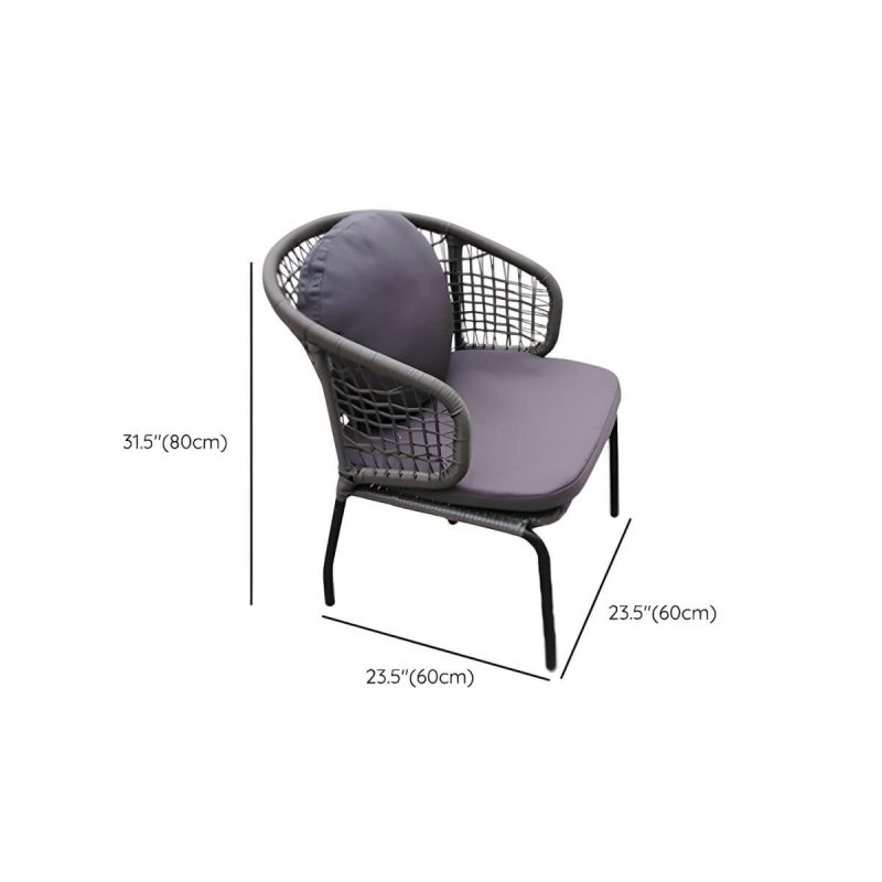 "Dimension of Rattan Outdoors Dining Chair Tropical Metal Armchair Dining Side Chair - PE Woven Rattan 1 Piece"