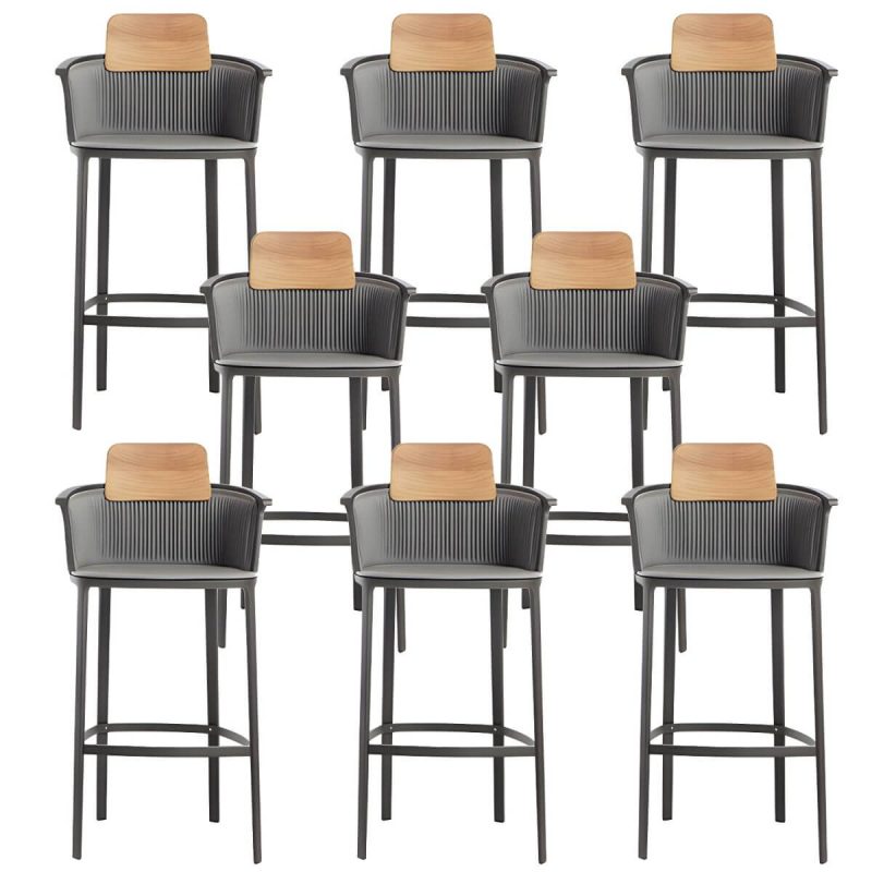 "Contemporary with Arm Dining Chairs Metal Patio Dining Side Chair - 8 Piece Set Aluminium Alloy"