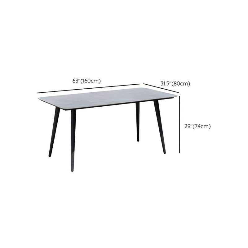 "Dimension of Mid-Century Modern Dining Table Set with 4 Legs Chair for Outdoors - Table & Chair(s) 63"L x 31"W x 29"H 4"