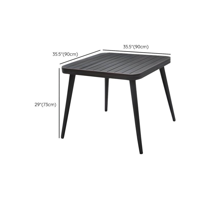 "Dimension of Modern Aluminium Waterproof Courtyard Table Geometric Outdoor Table - Table Only 35.4"L x 35.4"W x 28.7"H"